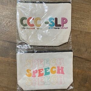 2- SLP Speech Therapy Makeup Bags